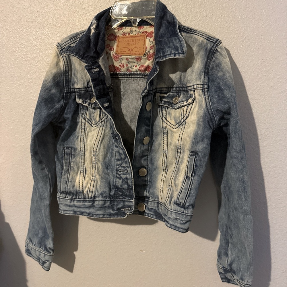 Kids Amethyst Denim Jacket Sz S NWOT